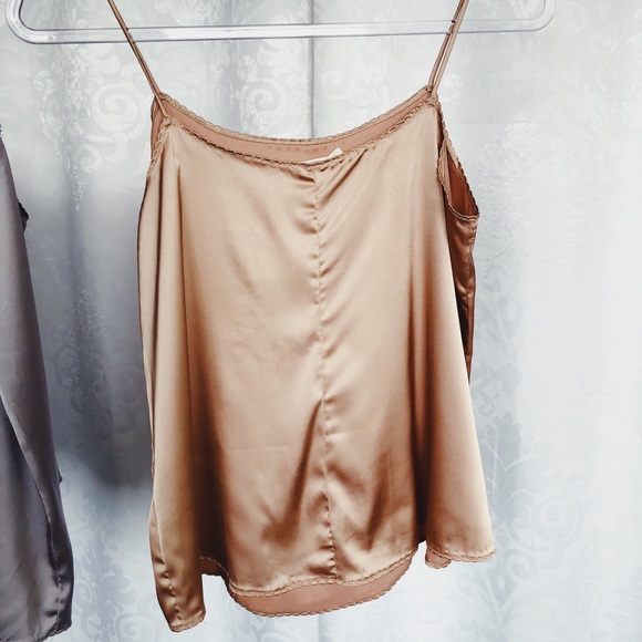 Last 1✨🆕Zooey Taupe Satin Cami Tank Top - Picture 5 of 8